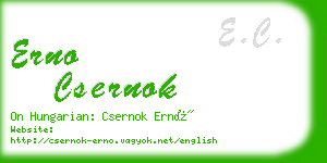 erno csernok business card